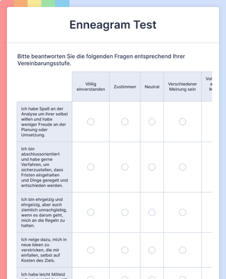 Form Templates: Enneagram Test