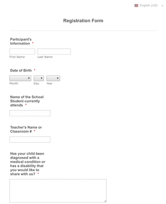 Enrollment Form Template | Jotform