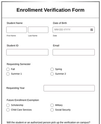 Form Templates: Enrollment Verification Form
