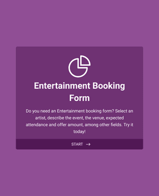 Form Templates: Entertainment Booking Form
