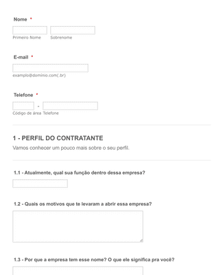 Form Templates: Entrepreneur Questionnaire In Portuguese