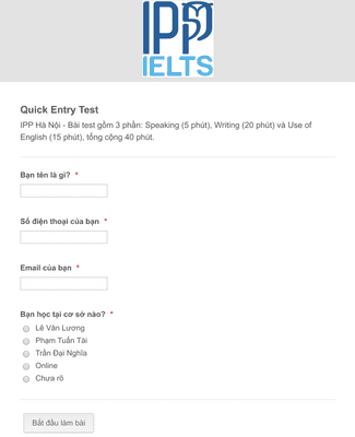 Entry Test Form Template Jotform