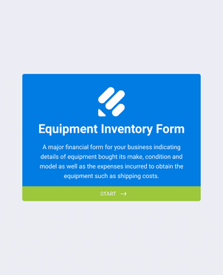 Form Templates: Equipment Inventory Form