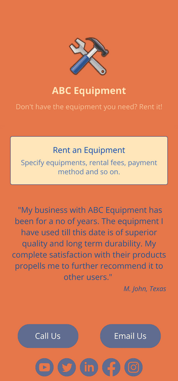 Equipment Rental App