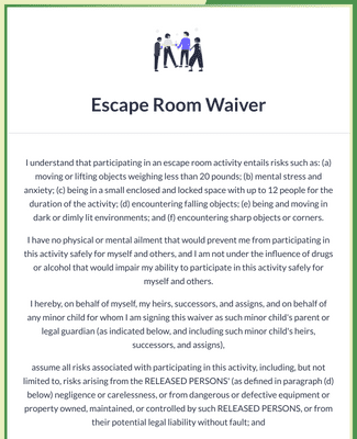 Escape Room Waiver