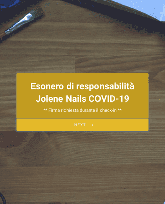 Esonero di responsabilità Jolene Nails COVID-19