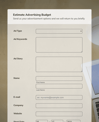 Advertising Request Form Template | Jotform