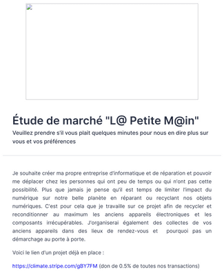 Form Templates: Étude De Marché "L@ Petite M@in"