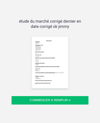 Form Templates: étude Du Marché Corrigé Dernier En Date Corrigé Ok Jimmy