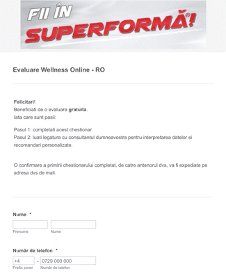 Evaluare Wellness Online V2 Ro Form Template Jotform