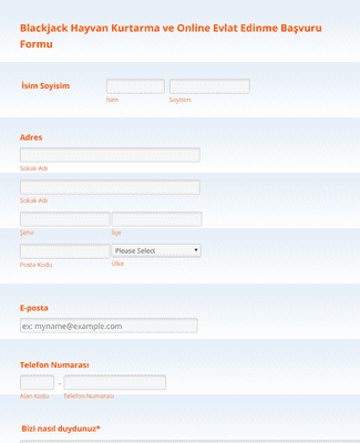 Hayvan Barınağı Başvuru Formları | Jotform