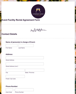 Event Facility Rental Agreement Form