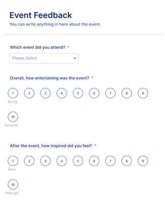Event Feedback Form Template | Jotform