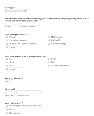 Event Feedback Form in Indonesian