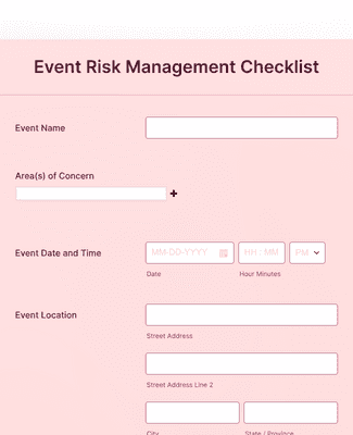 Event Risk Management Checklist