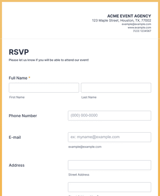 Form Templates: Event RSVP Form