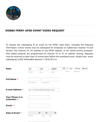 Event Video Request Form Template | Jotform