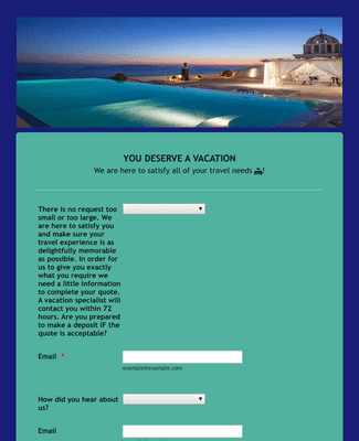 EVOLUTION TRAVEL CLIENT FORM: YOU DESERVE A VACATION. I AM YOUR PERSONAL AGENT! 