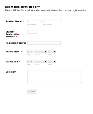 Competition Entry Form Template JotForm