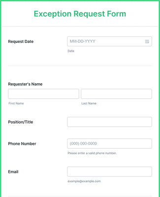 Exception Request Form Template | Jotform