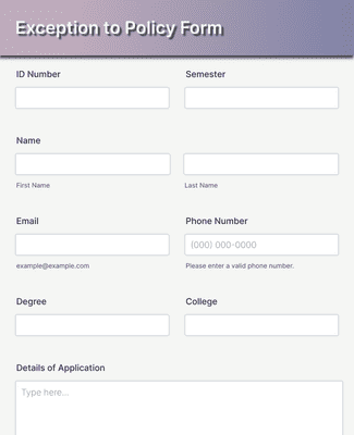 Exception To Policy Form Template Jotform