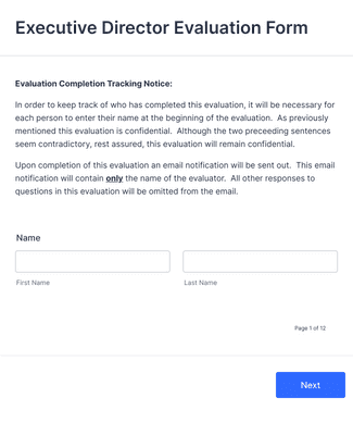 Executive Director Evaluation Form Template | Jotform