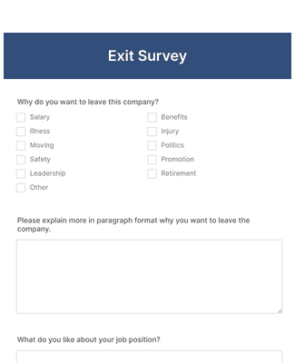Form Templates: Exit Survey
