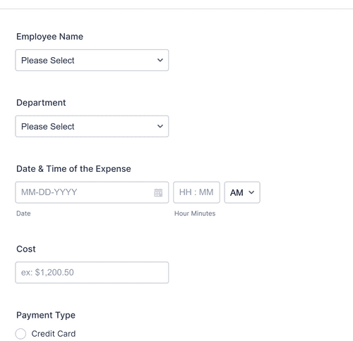 Form Templates: Expense Report Form