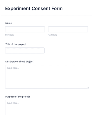 consent form for an experiment