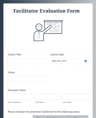 Facilitator Evaluation Form Template | Jotform