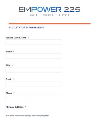 Facilitator Questionnaire Form Template | Jotform