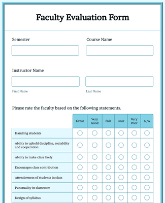 Faculty Evaluation Form Template Jotform   Faculty Evaluation Form 6686893f9686fef024eaa5f92654d3a5 Classic 