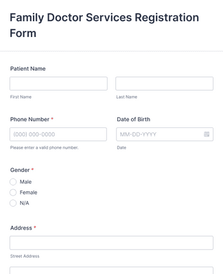 Family Doctor Services Registration Form Template | Jotform