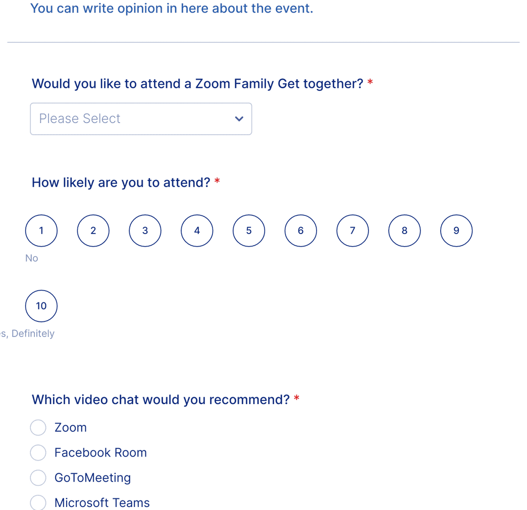 Family Event Form Template | Jotform