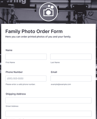 Family Photo Order Form