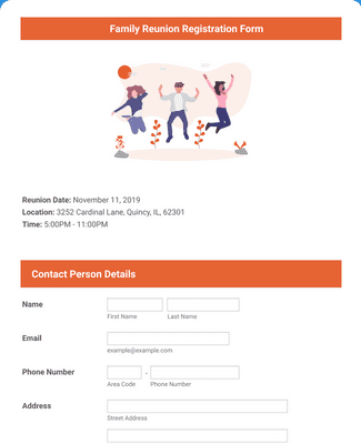 Family Reunion Registration Form Template Jotform