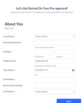 Form Templates: Fast Track Application Form