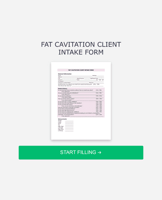 Fat Cavitation Client Intake Form Template | Jotform