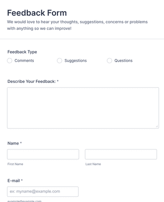 Contestant Feedback Form Template | Jotform