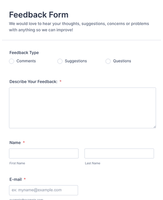 Feedback Form Template Jotform