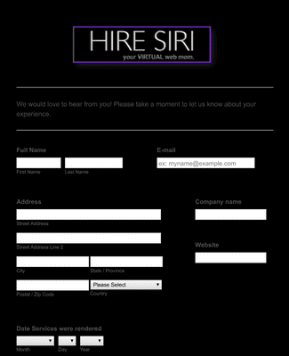 Website Client Feedback Form