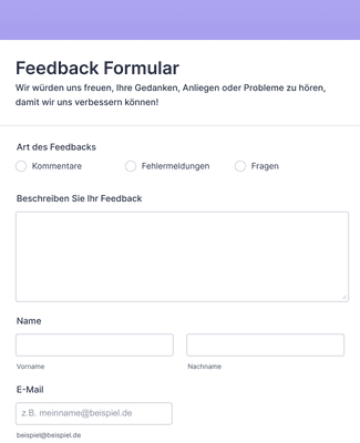 Form Templates: Feedback Formular