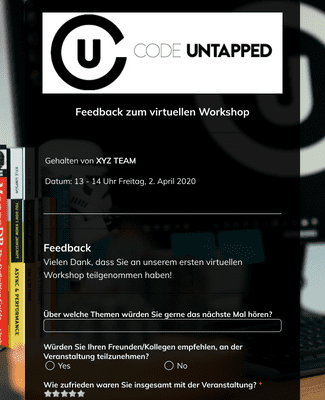 Form Templates: Feedback Formular für virtuellen Workshop