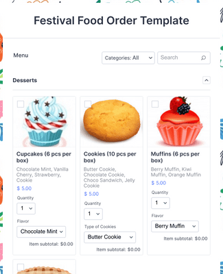 Detailed Food Menu Form Template | Jotform