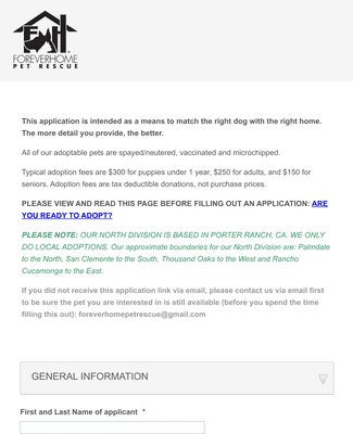FHPR Dog Adoption Application Form Template | Jotform