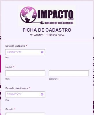 Form Templates: FICHA DE CADASTRO IMPACTO
