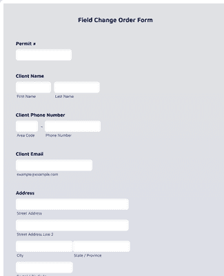 Field Change Order Form