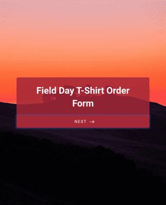 Form Templates: Field Day T Shirt Order Form