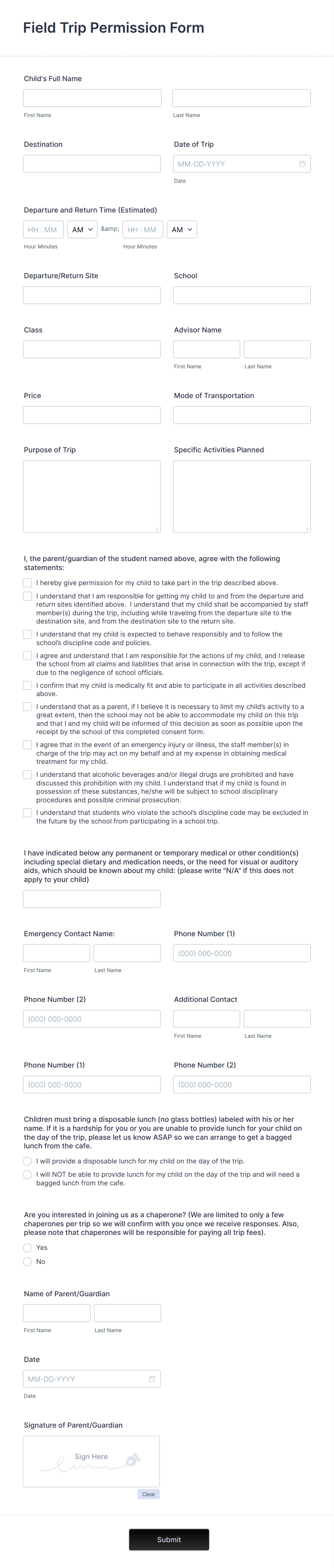 Template field-trip-permission-form