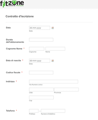 Form Templates: Fiit Zone Fitness